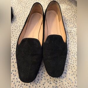 J crew Black suede loafers
